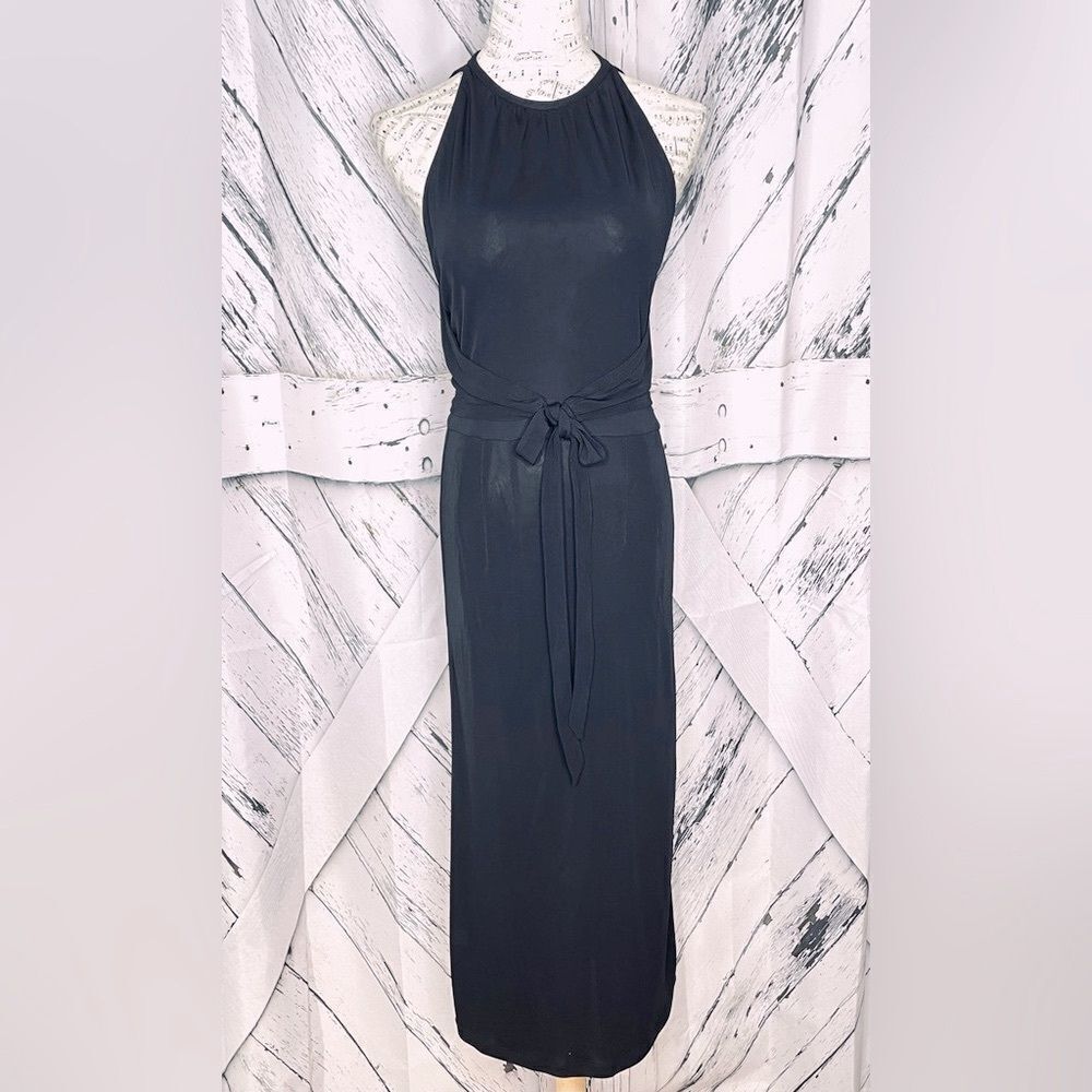 DKNY Sleeveless Midi Dress Open Back S